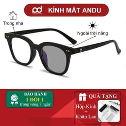 Gọng kính cận thời trang nam nữ ANDU dáng vuông chữ V nhựa dẻo TR - 0614  [Quà Tặng] Khăn Lau Kính 1