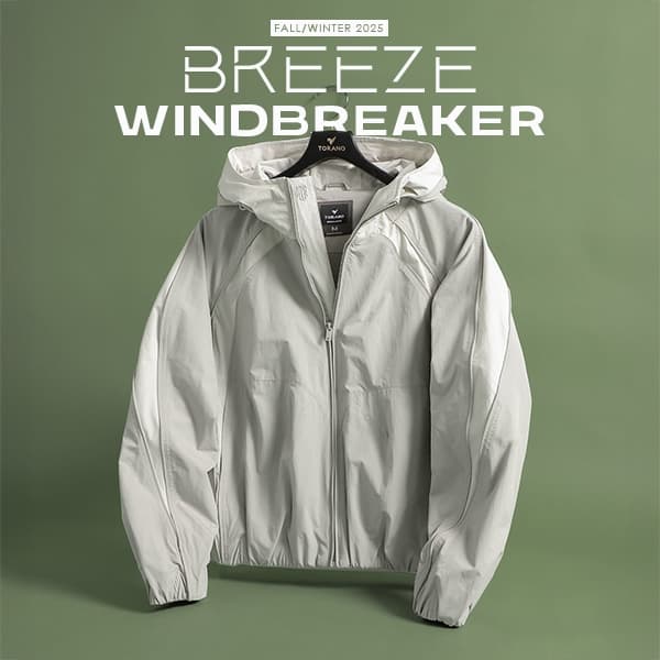 [LUXURY ITEM] Áo Khoác Gió Nam 2 lớp BREEZE WINDBREAKER TORANO Can Phối Mũ Liền Thêu Logo, Cản Gió, Giữ ấm GWCW801