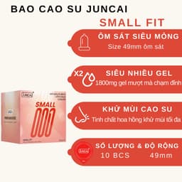 Bao Cao Su Juncai Small Fit ôm sát chân thật size 49mm 1 hộp 10 Bao 4