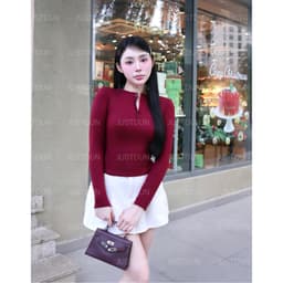 Áo Thun Nữ Tay Dài Ôm Body JUSTDUN T66 - Chất Len Tăm Lông Thỏ, Co Giãn 4 Chiều, Giữ Ấm Mềm Mịn 6