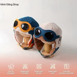 Mũ phi công trẻ em lớp phủ lông cừu giữ ấm hiệu quả, thiết kế linh hoạt, tặng kính bảo vệ mắt.siêu cute 5