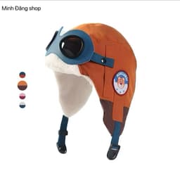 Mũ phi công trẻ em lớp phủ lông cừu giữ ấm hiệu quả, thiết kế linh hoạt, tặng kính bảo vệ mắt.siêu cute 4
