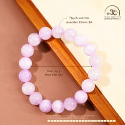 Ngọc Đan Tâm - Vòng Tay Đá Thạch Anh Tím Lavender 10mm 3A - Mệnh Hoả & Mệnh Thổ 2