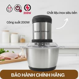 Máy Xay Thịt Đa Năng ĐẠT TƯỜNG Cối inox  2L Cao Cấp, 4 Lưỡi Kép,Động Cơ Xay Mạnh Mẽ 4