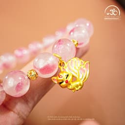 Ngọc Đan Tâm - Vòng Tay Tường Vi Nguyệt Hoa 10mm 5A Phối Charm Cửu Vỹ Hồ - Mệnh Hoả & Mệnh Thổ 3