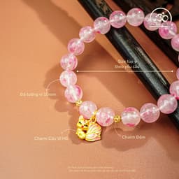 Ngọc Đan Tâm - Vòng Tay Tường Vi Nguyệt Hoa 10mm 5A Phối Charm Cửu Vỹ Hồ - Mệnh Hoả & Mệnh Thổ 2