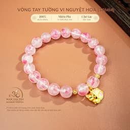 Ngọc Đan Tâm - Vòng Tay Tường Vi Nguyệt Hoa 10mm 5A Phối Charm Cửu Vỹ Hồ - Mệnh Hoả & Mệnh Thổ 1