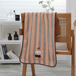 Khăn tăm thêu hình gấu thỏ hoạt hình đáng yêu,kích thước lớn 70x140cm Dày,Mềm Mại,Thấm hút tốt - VINBEO 2