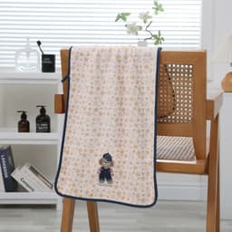 Khăn tăm thêu hình gấu thỏ hoạt hình đáng yêu,kích thước lớn 70x140cm Dày,Mềm Mại,Thấm hút tốt - VINBEO 4