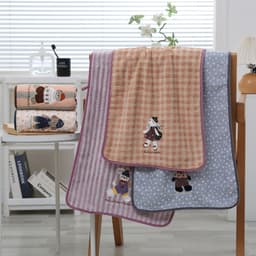 Khăn tăm thêu hình gấu thỏ hoạt hình đáng yêu,kích thước lớn 70x140cm Dày,Mềm Mại,Thấm hút tốt - VINBEO 7
