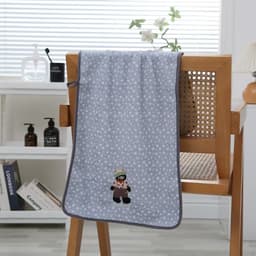 Khăn tăm thêu hình gấu thỏ hoạt hình đáng yêu,kích thước lớn 70x140cm Dày,Mềm Mại,Thấm hút tốt - VINBEO 6