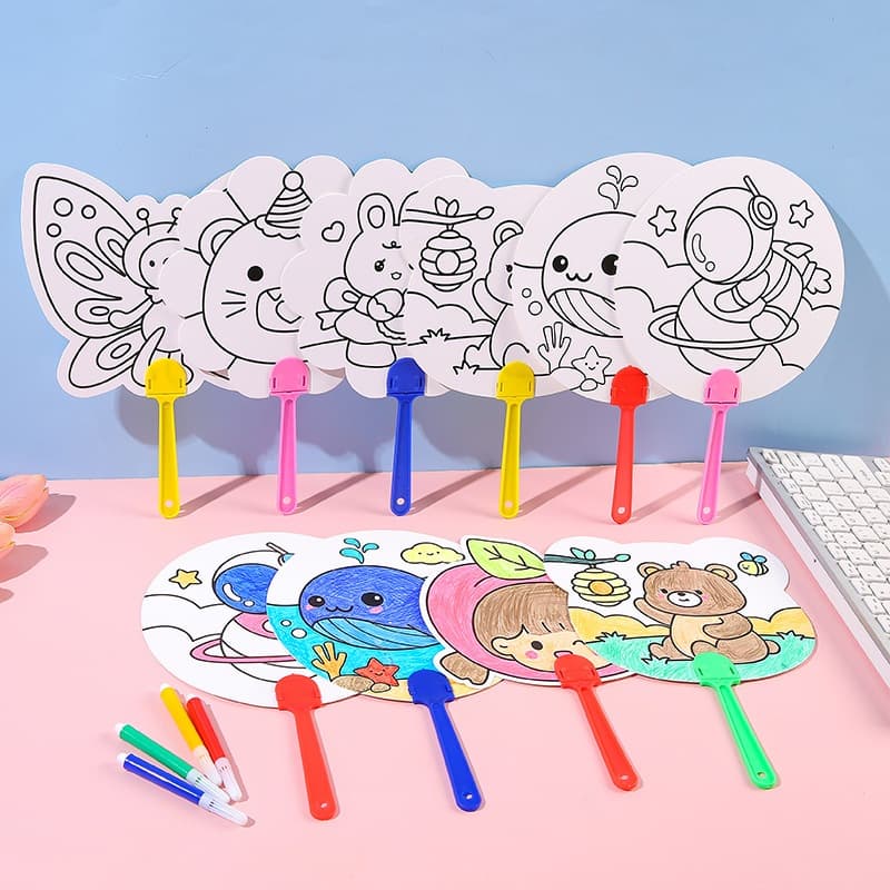 Combo 10-15 quạt tô màu, quà tặng trải nghiệm cho học sinh- Văn phòng phẩm Miu kids