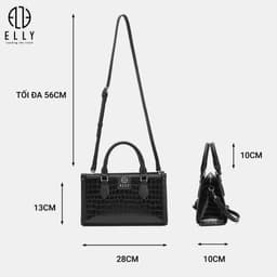 [Tặng hộp 20.10] Túi xách nữ ELLY EL376 da tổng hợp cao cấp túi xách tay đeo vai đeo chéo 3