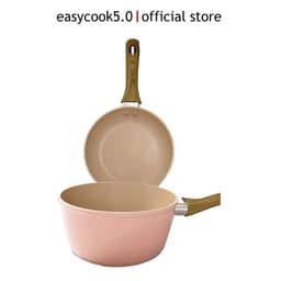 Bộ Nồi Chảo Cho Bé Ăn Dặm Chống Dính 16cm Cao Cấp, Vân Đá Hoa Cương Hồng, Đáy Từ Dùng Mọi Loại Bếp 4