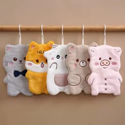 Khăn Lau Tay Lông Cừu San Hô Mềm Mại Khô Nhanh Họa Tiết Hoạt Hình Dễ Thương VINBEO 9