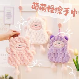 Khăn Lau Tay Lông Cừu San Hô Mềm Mại Khô Nhanh Họa Tiết Hoạt Hình Dễ Thương VINBEO 5