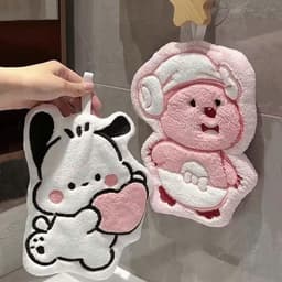 Khăn Lau Tay Lông Cừu San Hô Mềm Mại Khô Nhanh Họa Tiết Hoạt Hình Dễ Thương VINBEO 3