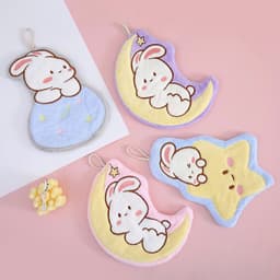 Khăn Lau Tay Lông Cừu San Hô Mềm Mại Khô Nhanh Họa Tiết Hoạt Hình Dễ Thương VINBEO 2