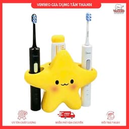 Kệ đựng bàn chải hình sao vàng dễ thương, đựng vật dụng gọn gàng sạch sẽ - Giá đỡ để bàn chải đanh răng hoạt hình VINBEO 1