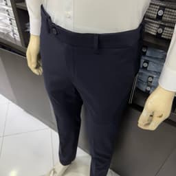 Quần âu nam Owen màu xanh đậm regular fit tăng đơ 2 cạp vải poly QRT262085 3