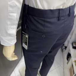 Quần âu nam Owen màu xanh đậm regular fit tăng đơ 2 cạp vải poly QRT262085 7