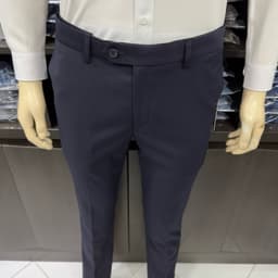 Quần âu nam Owen màu xanh đậm regular fit tăng đơ 2 cạp vải poly QRT262085 4