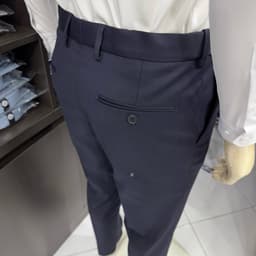 Quần âu nam Owen màu xanh đậm regular fit tăng đơ 2 cạp vải poly QRT262085 6