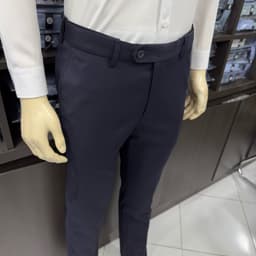 Quần âu nam Owen màu xanh đậm regular fit tăng đơ 2 cạp vải poly QRT262085 2