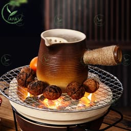 Ấm trà đất nung pha trà sữa Vân Nam 460ml Ấm đất nung trà niêu trà sữa Có thể đun nóng trực tiếp 1
