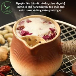 Ấm trà đất nung pha trà sữa Vân Nam 460ml Ấm đất nung trà niêu trà sữa Có thể đun nóng trực tiếp 4