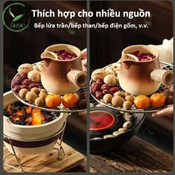 Ấm trà đất nung pha trà sữa Vân Nam 460ml Ấm đất nung trà niêu trà sữa Có thể đun nóng trực tiếp 5