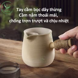 Ấm trà đất nung pha trà sữa Vân Nam 460ml Ấm đất nung trà niêu trà sữa Có thể đun nóng trực tiếp 8