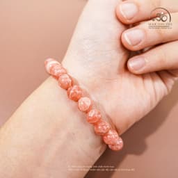 Ngọc Đan Tâm - Vòng Tay Đá Đào Hoa Vân Mây 8mm 5A - Mệnh Thổ & Mệnh Hoả 3