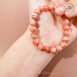 Ngọc Đan Tâm - Vòng Tay Đá Đào Hoa Vân Mây 8mm 5A - Mệnh Thổ & Mệnh Hoả 4