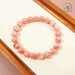 Ngọc Đan Tâm - Vòng Tay Đá Đào Hoa Vân Mây 8mm 5A - Mệnh Thổ & Mệnh Hoả 5