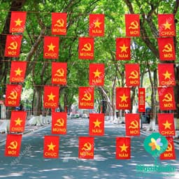 Dây cờ Chúc mừng năm mới,cờ dây tổ quốc,cờ đảng sao vàng treo đường phố,nhà Chùa,khu du lịch trang trí tết 1