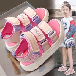 Giày Sandal 3 quai Bé Gái Dễ Thương | Size 26–37 | Quai Dán Êm Chân, Chống Trượt .K500 3