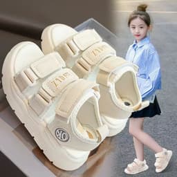 Giày Sandal 3 quai Bé Gái Dễ Thương | Size 26–37 | Quai Dán Êm Chân, Chống Trượt .K500 1