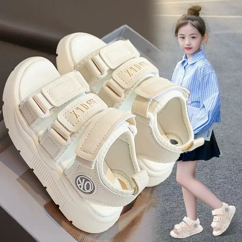 Giày Sandal 3 quai Bé Gái Dễ Thương | Size 26–37 | Quai Dán Êm Chân, Chống Trượt .K500