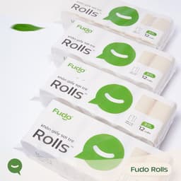 [2 THÙNG] Giấy Fudo cuộn 3 lớp 100% sợi tre tự nhiên, không tẩy trắng, không lõi - 96 cuộn 5