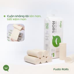 [COMBO 4 TÚI] Khăn giấy Fudo 3 lớp 100% sợi tre tự nhiên không tẩy trắng (2 Không Lõi, 2 Để Bàn) 3