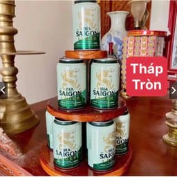 Tháp Bày Bia Nước Ngọt, Tháp Giả Gỗ 3 tầng trưng bày ngày Tết ban thờ phủ bóng hàng dày đẹp ( Giả Gỗ ) 3