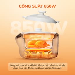 Nồi Nấu Chậm UNIE USC888, 6 Chế Độ Kho Hầm Lòng Nồi Sứ 3.0Lit - Công Suất 850w, Hàng Chính Hãng 6