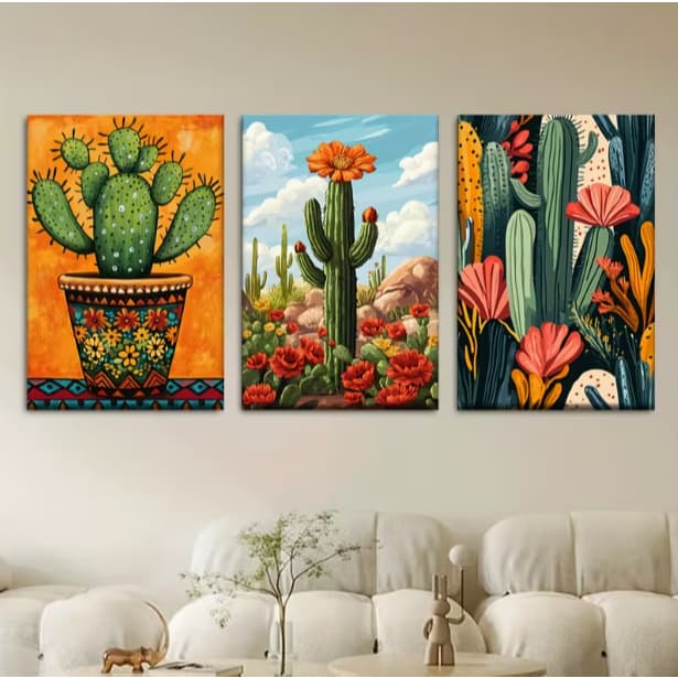 Bộ 3 Tranh Trang Trí Kết Hợp Hiện Đại & Cổ Điển - Phù Hợp Trang Trí Phòng Khách & Phòng Ngủ Gia Đình