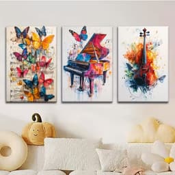 Bộ 3 Tranh Trang Trí Kết Hợp Hiện Đại & Cổ Điển - Phù Hợp Trang Trí Phòng Khách & Phòng Ngủ Gia Đình 2