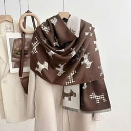 Khăn Choàng Cổ Chất Dạ Mềm Dệt Cao Cấp Giữ Ấm Tốt Dễ Phối Đồ Mùa Đông Phong Cách Thanh Lịch 8