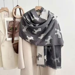 Khăn Choàng Cổ Chất Dạ Mềm Dệt Cao Cấp Giữ Ấm Tốt Dễ Phối Đồ Mùa Đông Phong Cách Thanh Lịch 5