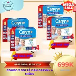 (COMBO 2GÓI )Tã Dán Caryn Siêu Thấm Hút,Size M40/ L40/XL20 Miếng,Chống tràn,mềm mại,dùng ngày và đêm 3