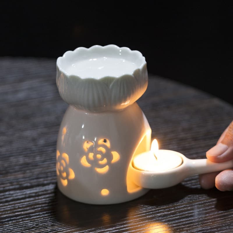 Đế đựng nến Tealight gốm sứ cao cấp, dùng cho bếp xông tinh dầu, bếp xông thảo mộc tiện lợi Moli cozy
