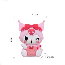 Túi tỏi xách silicon hình mặt Kuromi nheo mắt cho bé gái đeo chéo đựng lì xì mỹ phẩm thời trang 9